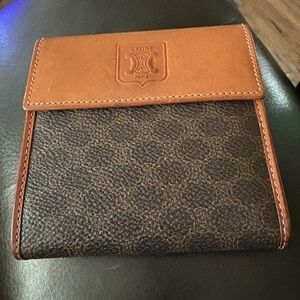 Celine Macadam Bi-fold Compact  Wallet in Brown and Tan